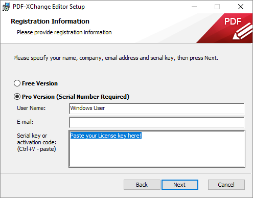 PDF-XChange Editor Activate Setup screenshot